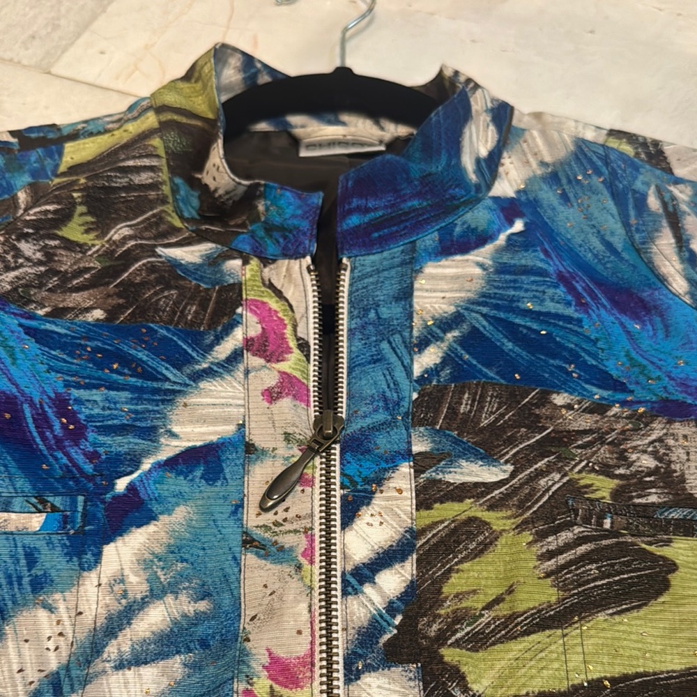 Chico's Multicolor Abstract Pattern Jacket - image 3